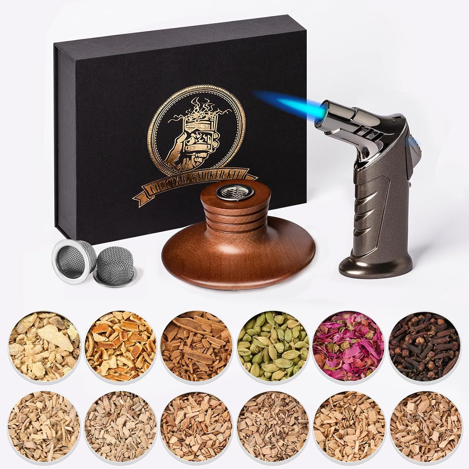 COMBOJOY 12-Flavor Whiskey Smoker Kit
